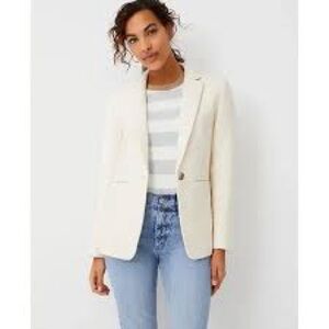 New! Ann Taylor Hutton Ivory Textured Blazer, Size 10